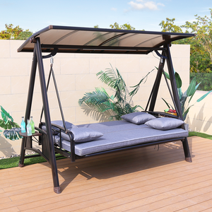 आउटडोर आंगन स्विंग रॉकर्स, आउटडोर गार्डन विला सोलर-संचालित होम इंटरनेट-प्रसिद्ध 4-व्यक्ति की स्विंग कुर्सियां - Product Image 5