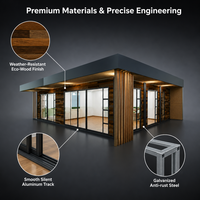 Maison modulaire extensible en acier durable, maisonnette préfabriquée de luxe, bureau modulaire, cabane de vie déplaçable