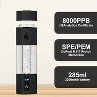 Bouteille d'eau ultra H2 8000ppb SPE PEM, 3 batteries 2200mAh, réservoir extra large, CE FDA, prête à l'exportation