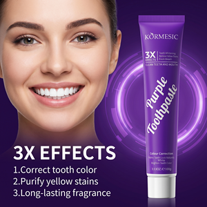 KORMESIC Pasta Dental Blanqueadora Morada de 100g, Marca Privada OEM, Aliento Fresco, Limpieza Profunda, Fragancia Duradera, Espuma Abundante - Product Image 1