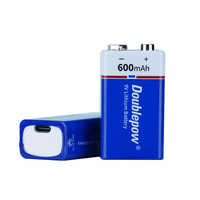 Sel Prisma Lithium Ion 9V Kapasitas Tinggi 5400mWh Pengisi Daya USB Tipe C Baterai 9v untuk Peralatan Rumah Tangga Perahu Kapal Selam