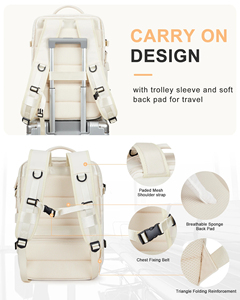 Mochila de viaje al aire libre con puerto USB con bolsa de zapatos independiente, mochila para portátil resistente al agua para hombres y mujeres - Product Image 6