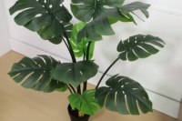 Faux bonsaï Monstera, plante tropicale artificielle à feuilles fendues, plante de bureau artificielle pour la décoration intérieure, décoration de la maison, bonsaï en pot