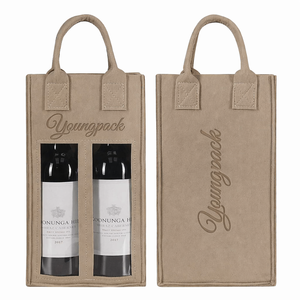 Borsa Portabottiglie in Feltro Personalizzata con Logo, Borsa per Vino Divisa in Due Scomparti, Borsa in Feltro di Alta Qualità con Gancio - Product Image 1