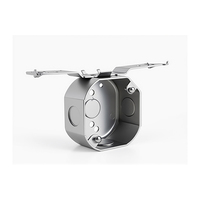 Boîte de jonction professionnelle robuste EB-110-FB Hangshuo en acier galvanisé de 4 pouces pour ventilateur de plafond octogonal, support de barre et fixation de poutre