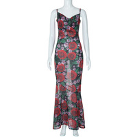 Nouvelle Robe Longue Imprimée Sexy et Élégante à Col en V, Coupe Ajustée et Polyvalente pour Femme – Collection Été 2026