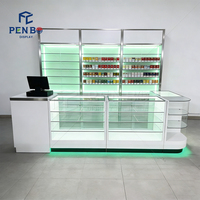 Vitrine de haute qualité pour boutique de tabac avec éclairage LED, vitrine à vision complète, comptoirs d'exposition pour boutique de cigares