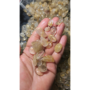 Natural <b>Rainbow</b> Rutilated Quartz Mix Cabochon Gemstone | Clear Quartz Rutile Inclusions with Color Play | Wholesale Manufacturer - Product Image 1
