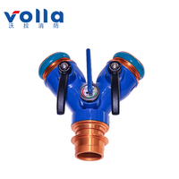 Volla 360 Swivel 2-Way Fire Hose Splitter-2.5MPa Pembagi Air Penstabil Aliran Pegangan Anti-Kunci Pengukur Tekanan 6.0 MPa Tahan Tekanan Tinggi