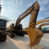 Excavatrice sur chenilles hydraulique Caterpillar 350 d'occasion, 50 tonnes, faible consommation de carburant, pour l'exploitation minière, la pierrierie et les barrages