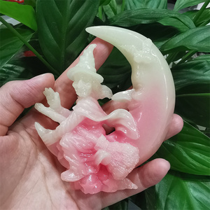 Vendita Calda all'Ingrosso di Pietra Luminosa di Cristallo con Incisione di Strega Volante e Luna per Decorazione e Regalo - Product Image 5