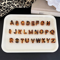 Perles en acrylique imprimé léopard ambre à grand trou, accessoires de décoration DIY faits à la main pour chaînes de téléphone et pendentifs de sac
