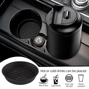 Bymaocar - Posavasos de silicona para coche, redondos, universales, antideslizantes, con borde elevado para asiento delantero, 2 uds., 4 uds. - Product Image 2