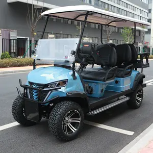 CAMP 4+2 Seater Electric Powered Golf Cart 5kw AC Motor 72V Lithium Battery Golf Karts Car Buggy