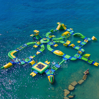 Île flottante en PVC gonflable Adultes Sport Aqua Water Fun Park Jeu Articles d'amusement avec trampoline