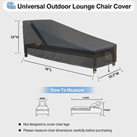 Housse de protection noire imperméable et anti-poussière en tissu Oxford pour mobilier d'extérieur, terrasse, cour, jardin et chaises de salon