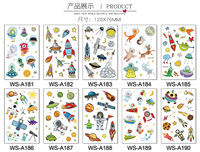 Tatuajes Temporales Espaciales para Niños, Tatuajes de Cohetes y Planetas Alienígenas para Niños, Pegatinas de Tatuajes Impermeables de Astronauta