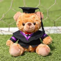 Ours en peluche super doux pour la remise des diplômes, ours en peluche avec toge académique, cadeau commémoratif, rembourrage en coton PP, logo personnalisé