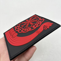 Prêt à expédier Patch 3D en PVC et Badge en caoutchouc, motif Rune Viking Nordique, Tête de Dragon, Navire Longue, pour équipement tactique