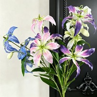 Shangchu Lily Flame Lily Bunga Buatan Sutra Realistis Rangkaian Pernikahan Dekorasi Rumah Alat Peraga Fotografi Gaya Modern