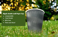 Gobelets en papier jetables personnalisés de 4oz/6oz/8oz/12oz/16oz/22oz tasses à café chaudes écologiques à paroi unique avec couvercles pour les fêtes