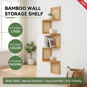 Étagère murale en bambou à 5 niveaux, bibliothèque étroite, organisateur de rangement pour petits espaces, chambre à coucher, salle de bain - Product Image 1