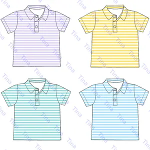 High Quality Kids Boys t-shirts Striped Cotton Polo Shirts Summer Short Sleeve Boys Clothing