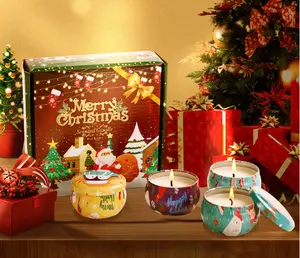 CLBX大豆蜡圣诞礼品盒香薰蜡烛套装装饰摆件香型手工礼品圣诞蜡烛