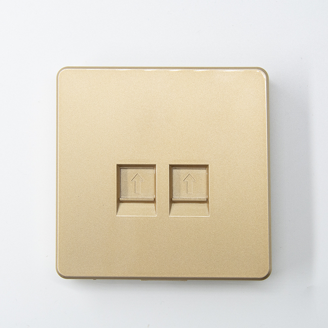 RJ45  Dual Port Golden Color Faceplate