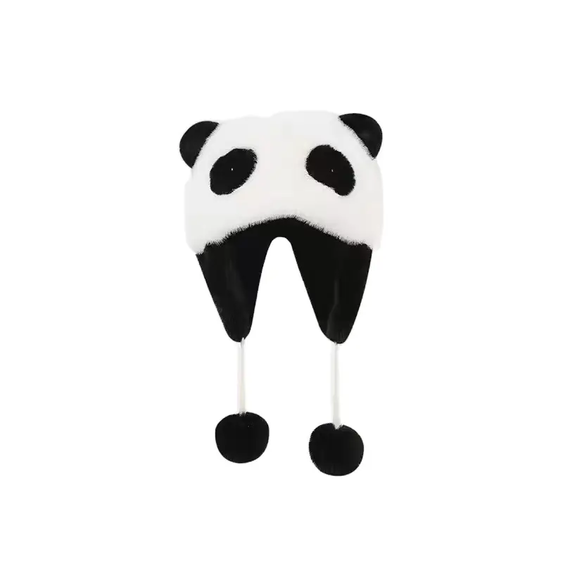 2024 Fabrikant Aangepaste Mooie Zachte Panda Pluche Hoed Te Koop
