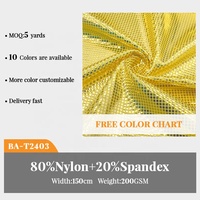 Lots en stock de tissu extensible en nylon et élasthanne, métallisé brillant effet néon, pour vêtements de danse, soutiens-gorge, vêtements de plage et maillots de bain
