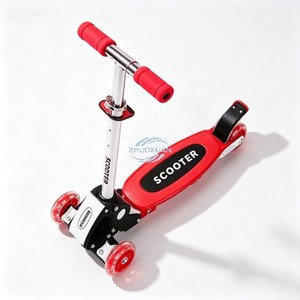 Patinete Infantil Rojo con Ruedas de PU, Altura Ajustable, Ligero, de Tres Ruedas, para Actividades al Aire Libre, de 3 a 6 Años - Product Image 1