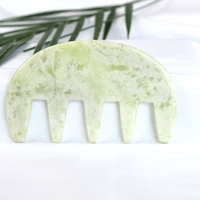 Peigne en jade Xiuyan naturel pur, outil de massage du cuir chevelu Guasha, logo personnalisé, faible MOQ, peigne Gua Sha en pierre de jade, vente chaude