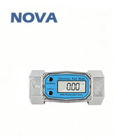 Medidor de Flujo de Turbina de Acero Inoxidable y Aluminio NOVA de 1/1.5/2 Pulgadas para Diésel, Gasolina, Metanol y Agua