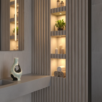 Panneau mural WPC lumineux, floral, étanche, ignifuge, insonorisé, design moderne, pour extérieur, salle de bain, entrepôt, hôtel, hôpital, logement