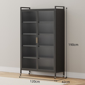 Armoire de rangement de cuisine en métal moderne à 3/4 étagères, en acier, pour l'affichage de livres, buffet pour salle à manger, chariot de cuisine - Product Image 2