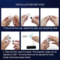 Projecteur de Galaxie Veilleuse à Luminosité Réglable, Lampe USB Rotative à 360 Degrés avec 3/6/12/24 Diapositives de Films
