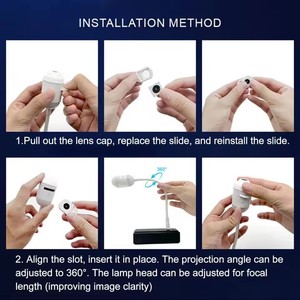 Projecteur de Galaxie Veilleuse à Luminosité Réglable, Lampe USB Rotative à 360 Degrés avec 3/6/12/24 Diapositives de Films - Product Image 2