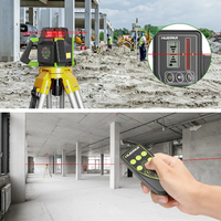 Huepar RL300HR 360 Horizontal Rouge Intérieur/Extérieur Faisceau Rotatif Électronique Kit de Niveau Laser Rotatif à Nivellement Automatique