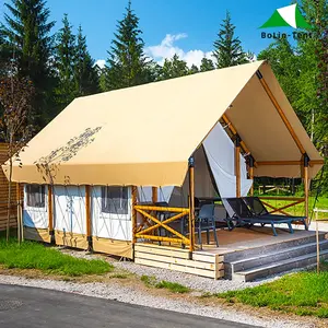 Progetto turistico all'aperto di lusso impermeabile Log Cabin Safari tenda campeggio con bagno