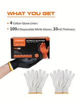ANBOSON Gants de barbecue jetables en coton nitrile noir résistant à la chaleur pour hommes femmes fumeurs