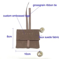 Benutzer definierte geprägte Logo Wildleder Samt Umschlag Staub klappe Packt asche Geschenk Schmuck beutel