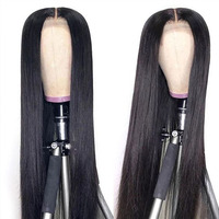 Perruques frontales sans colle en cheveux humains lisses 13x4 HD transparentes pour cheveux brésiliens vierges alignés avec les cuticules, noirs, vente en gros