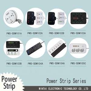 Wintai-Tech شريط طاقة أسود 6 منفذ + <span class=keywords><strong>3</strong></span> مقبس Usb + مقبس عالمي من النوع C - Product Image 3