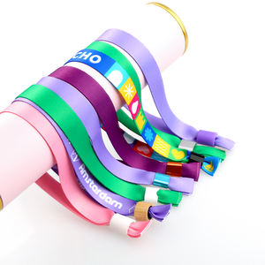 Promosyon ucuz özel olay Polyester festivali nakış bilekliği kumaş dokuma bilezik düğün bileklik slayt kilitleri ile - Product Image 6