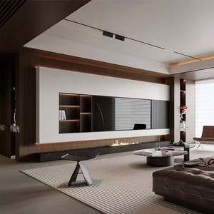 Meuble TV de style moderne haut de gamme pour la maison, meubles en bois sur mesure pour hôtel, appartement, séjour, fabrication - Product Image 4