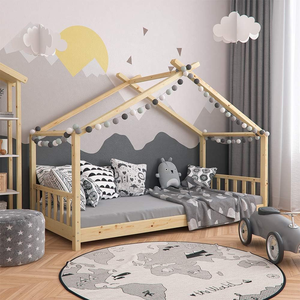 <span class=keywords><strong>Letto</strong></span> <span class=keywords><strong>Montessori</strong></span> per Bambini in Legno di Pino Massiccio, Ecologico e Durevole, Personalizzabile, Stile Casa - Product Image 1