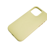 Étui de téléphone élégant en PU gaufré beige avec protection anti-traces de doigts et protection à 360°, détail de marque discret pour