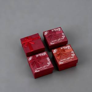 Individuelles Logo Kleine Schmuck-Geschenkbox <span class=keywords><strong>2</strong></span>-teilig Basis und Deckel Papierbox für Ringe Ohrringe Halsketten Luxus-Schmuckaufbewahrungsboxen - Product Image 2