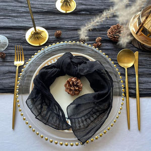 Serviettes en lin blanc uni personnalisées 100% coton lavé à la pierre serviettes de table de style moderne épais pour le dîner de mariage tissu classique - Product Image 6